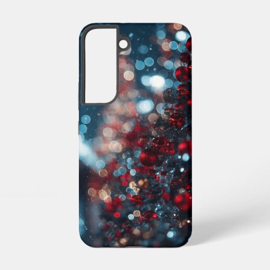 Hoofdtelefoon kerstboom stemming  samsung galaxy hoesje (Achterkant)
