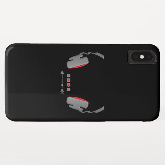 Hoofdtelefoon met mediumvolumeregelingknoppen Case-Mate iPhone case (Achterkant (horizontaal))