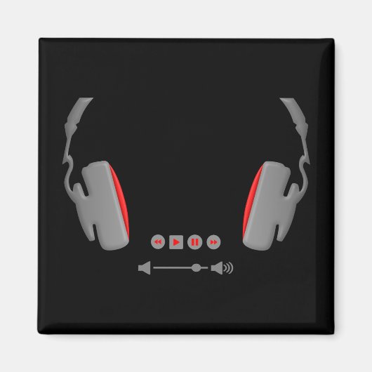 Hoofdtelefoon met mediumvolumeregelingknoppen magneet (Voorkant)