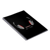 Hoofdtelefoon met mediumvolumeregelingknoppen notitieboek (Rechterzijde)