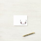 Hoofdtelefoon met mediumvolumeregelingknoppen post-it® notes (Op bureau)