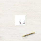 Hoofdtelefoon met mediumvolumeregelingknoppen post-it® notes (Op bureau)