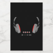 Hoofdtelefoon met mediumvolumeregelingknoppen voedselcontainer etiket (Enkel label)