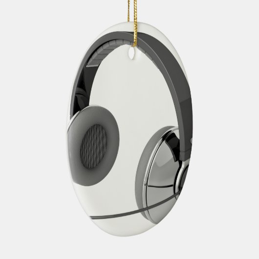 Hoofdtelefoon met microfoon keramisch ornament (Rechts)