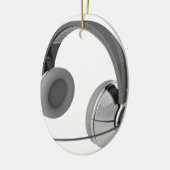 Hoofdtelefoon met microfoon keramisch ornament (Links)