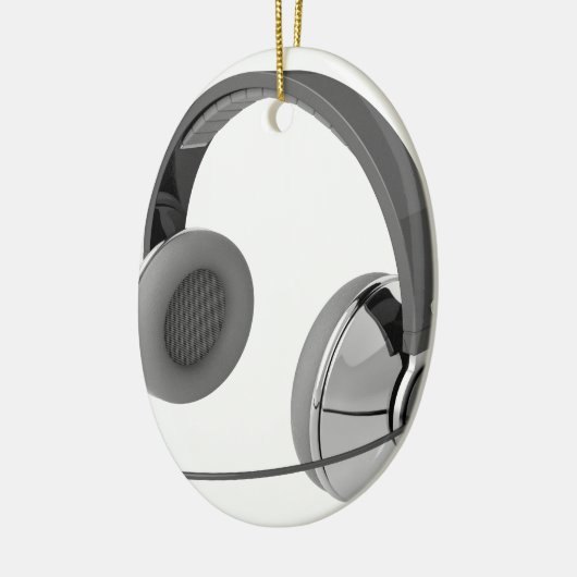 Hoofdtelefoon met microfoon keramisch ornament (Links)