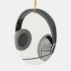 Hoofdtelefoon met microfoon keramisch ornament