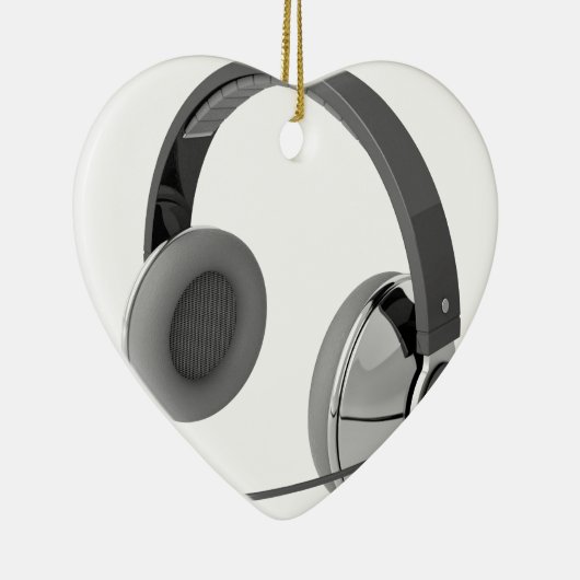 Hoofdtelefoon met microfoon keramisch ornament (Rechts)