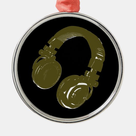 hoofdtelefoon metalen ornament (Voorkant)