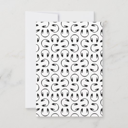 Hoofdtelefoon Muziek Afdrukken KUSTACHTERGRONDKLEU Bedankkaart (Voorkant)