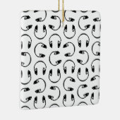 Hoofdtelefoon Muziek Afdrukken KUSTACHTERGRONDKLEU Keramisch Ornament (Rechts)
