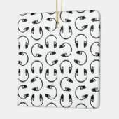 Hoofdtelefoon Muziek Afdrukken KUSTACHTERGRONDKLEU Keramisch Ornament (Links)