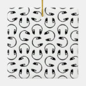Hoofdtelefoon Muziek Afdrukken KUSTACHTERGRONDKLEU Keramisch Ornament (Achterkant)