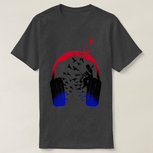 Hoofdtelefoon Muziek Cello T-shirt (Design voorkant)