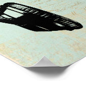 Hoofdtelefoon Muziek Illustratie  Mint Green Poster (Hoek)