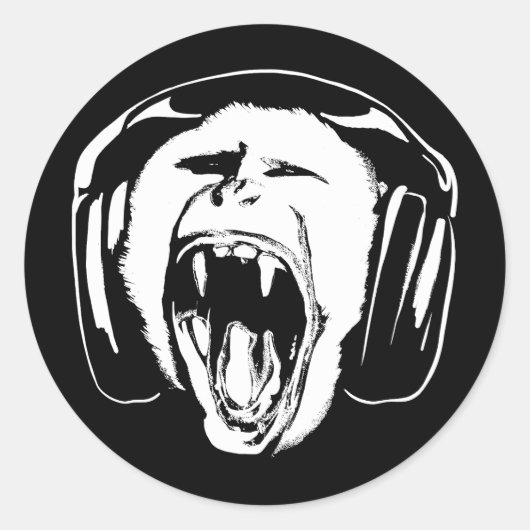 Hoofdtelefoon Muziek Lover Ronde Sticker (Voorkant)