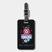 Hoofdtelefoon Muziek New York City Bagagelabel (Voorkant verticaal)