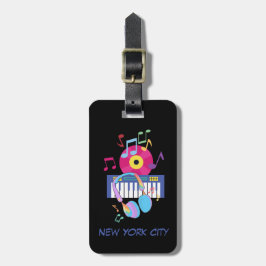 Hoofdtelefoon Muziek New York City Bagagelabel
