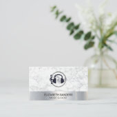 Hoofdtelefoon Muziek | Podcast-host Visitekaartje (Staand voorkant)