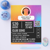 Hoofdtelefoon Muziek Wave Logo, Professionele DJ A Flyer (Enkel)