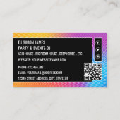 Hoofdtelefoon Muziek Wave Logo, Professionele DJ Visitekaartje (Achterkant)