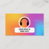 Hoofdtelefoon Muziek Wave Logo, Professionele DJ Visitekaartje (Voorkant)