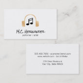 Hoofdtelefoon | muzieknoot visitekaartje (Voorkant / Achterkant)