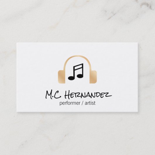 Hoofdtelefoon | muzieknoot visitekaartje (Voorkant)