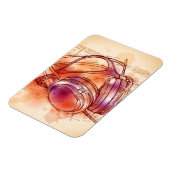 Hoofdtelefoon op een achtergrond van de waterverf  magneet (Linkerzijde)