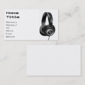 Hoofdtelefoon op White-01 Visitekaartje (Voorkant / Achterkant)