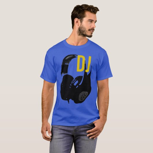 Hoofdtelefoon Pop Art DJ Disk Jockey T-shirt (Voorkant volledig)