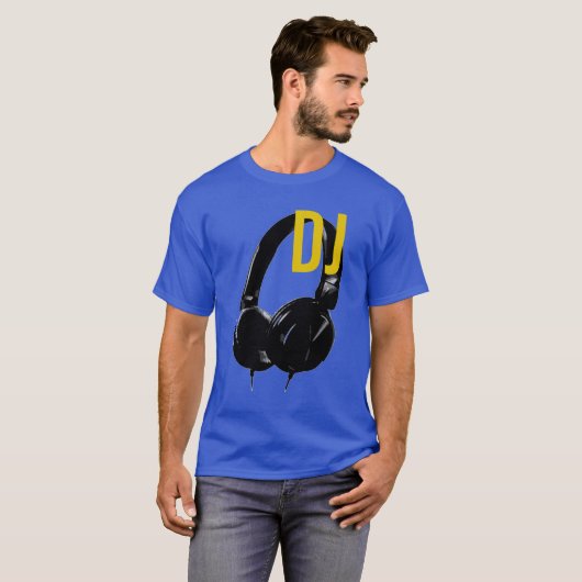 Hoofdtelefoon Pop Art DJ Disk Jockey T-shirt (Voorkant volledig)