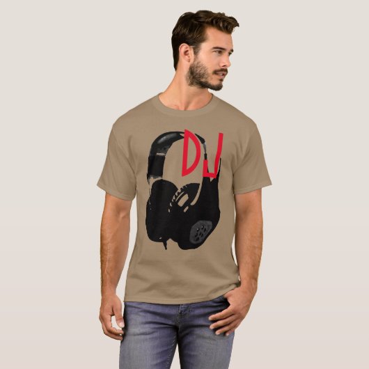 Hoofdtelefoon Pop Art DJ Disk Jockey T-shirt (Voorkant volledig)