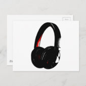 Hoofdtelefoon Pop Art Head Phone Briefkaart (Voorkant / Achterkant)