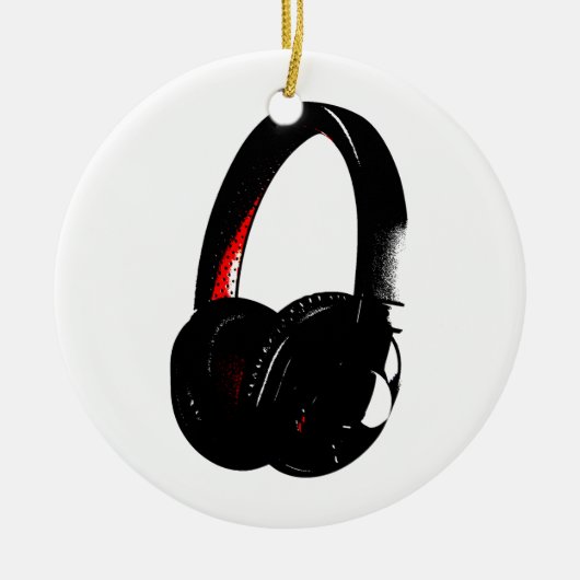Hoofdtelefoon Pop Art Head Phone Keramisch Ornament (Voorkant)