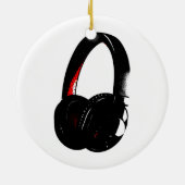 Hoofdtelefoon Pop Art Head Phone Keramisch Ornament (Achterkant)