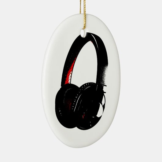 Hoofdtelefoon Pop Art Head Phone Keramisch Ornament (Rechts)