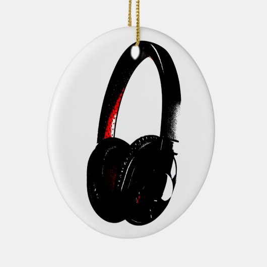 Hoofdtelefoon Pop Art Head Phone Keramisch Ornament (Rechts)
