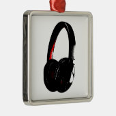 Hoofdtelefoon Pop Art Head Phone Metalen Ornament (Rechts)