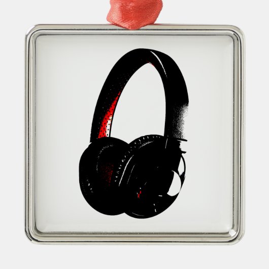 Hoofdtelefoon Pop Art Head Phone Metalen Ornament (Voorkant)