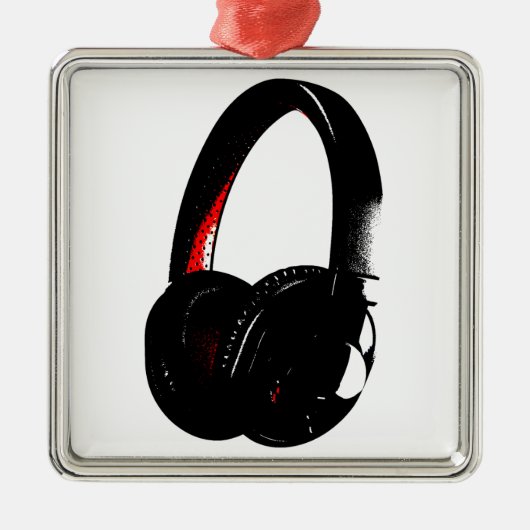 Hoofdtelefoon Pop Art Head Phone Metalen Ornament (Voorkant)
