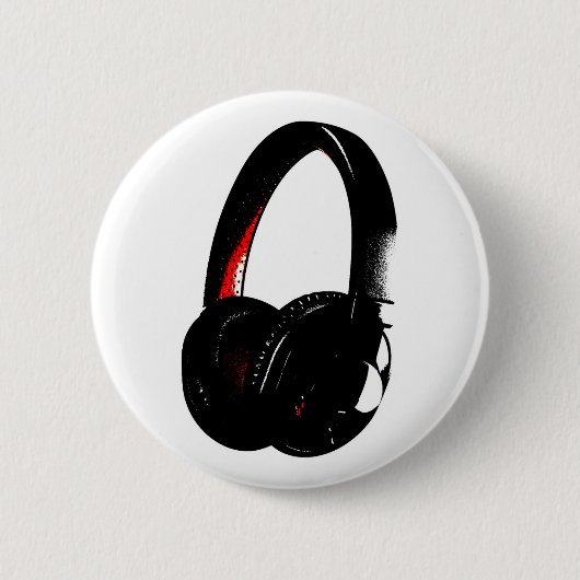 Hoofdtelefoon Pop Art Head Phone Ronde Button 5,7 Cm (Voorkant)