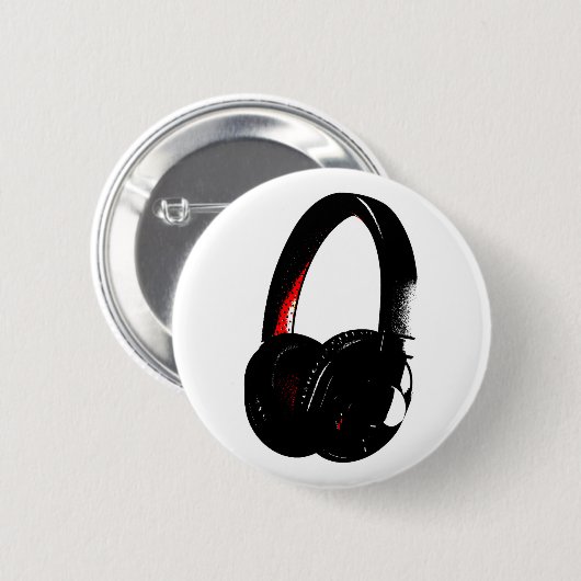 Hoofdtelefoon Pop Art Head Phone Ronde Button 5,7 Cm (Voorkant /achterkant)