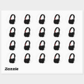 Hoofdtelefoon Pop Art Head Phone Ronde Sticker (Vel)