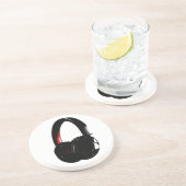 Hoofdtelefoon Pop Art Head Phone Zandsteen Onderzetter (Zijkant)