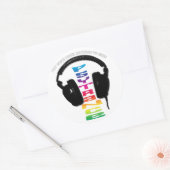 hoofdtelefoon-psytrance ronde sticker (Envelop)