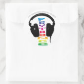 hoofdtelefoon-psytrance ronde sticker (Tas)