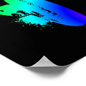 Hoofdtelefoon Rainbow Stencil Grafisch Kunstteken  Poster (Hoek)