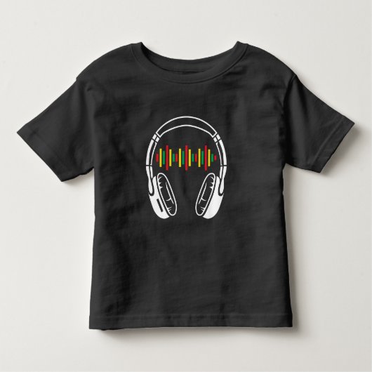 Hoofdtelefoon Reggae Music Lover Rastafari Jamaica Kinder Shirts (Voorkant)