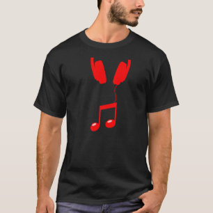 hoofdtelefoon rood t-shirt